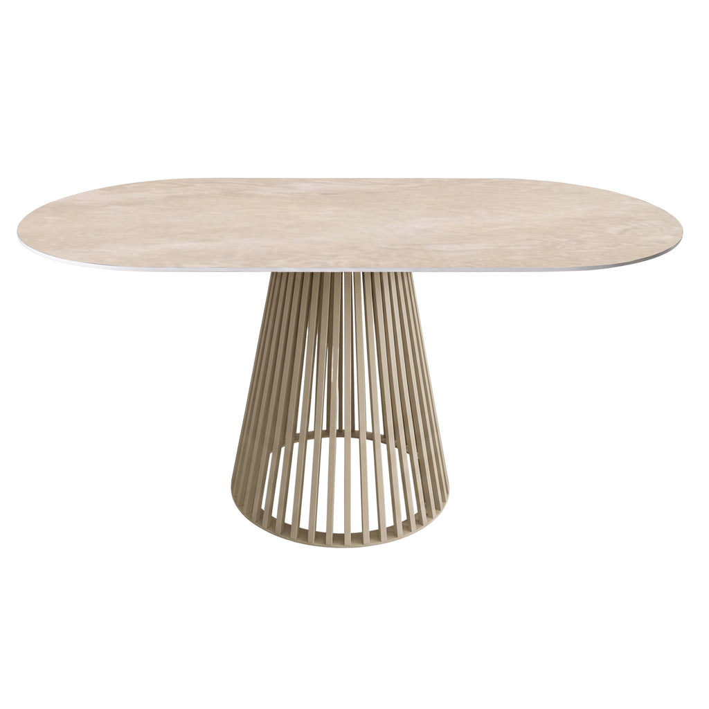 Mesa de Comedor Adele | Estructura Negra - Beige