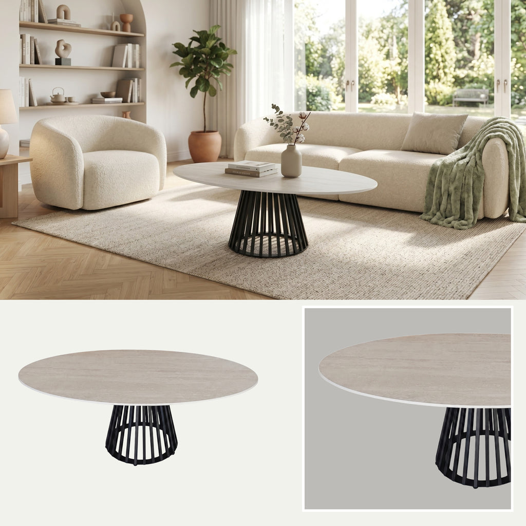 Mesa de Centro Adele | Estructura Negra - Beige
