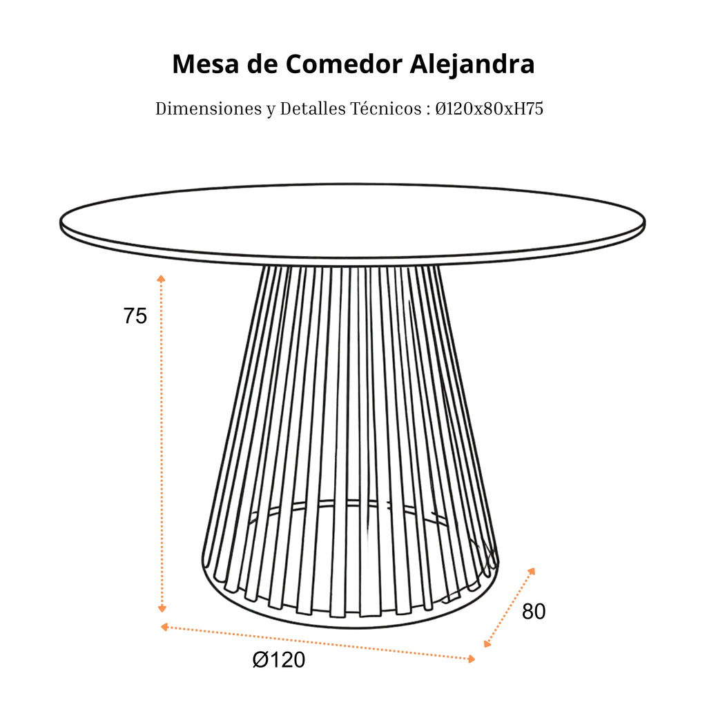 Mesa de Comedor Alejandra | Estructura Beige