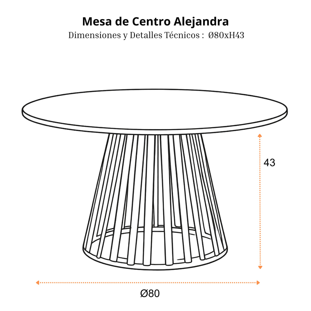 Mesa de Centro Alejandra | Estructura Beige