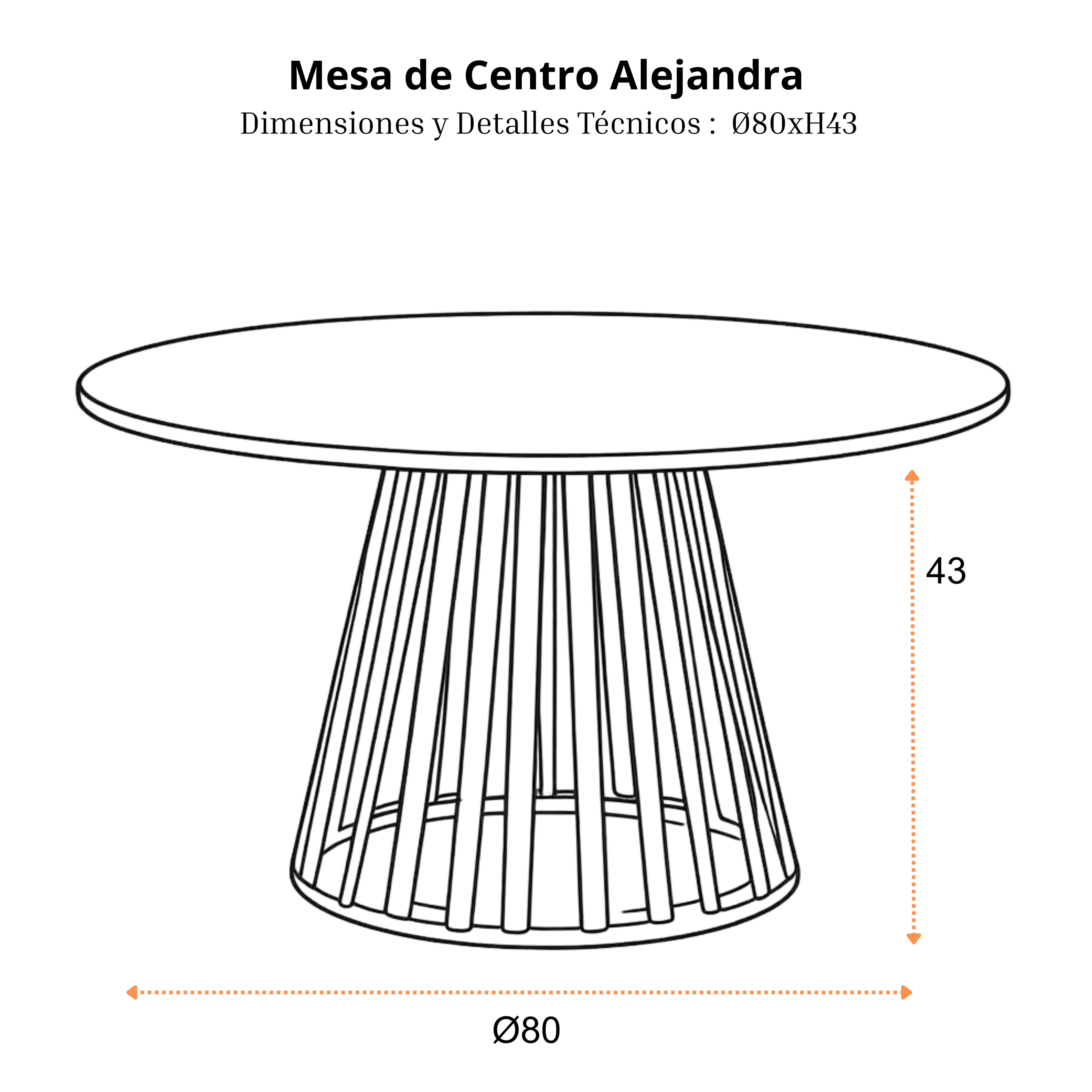 Mesa de Centro Alejandra | Estructura Beige