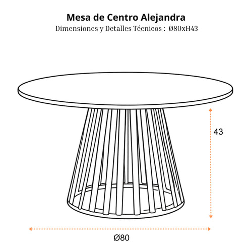 Mesa de Centro Alejandra | Estructura Beige