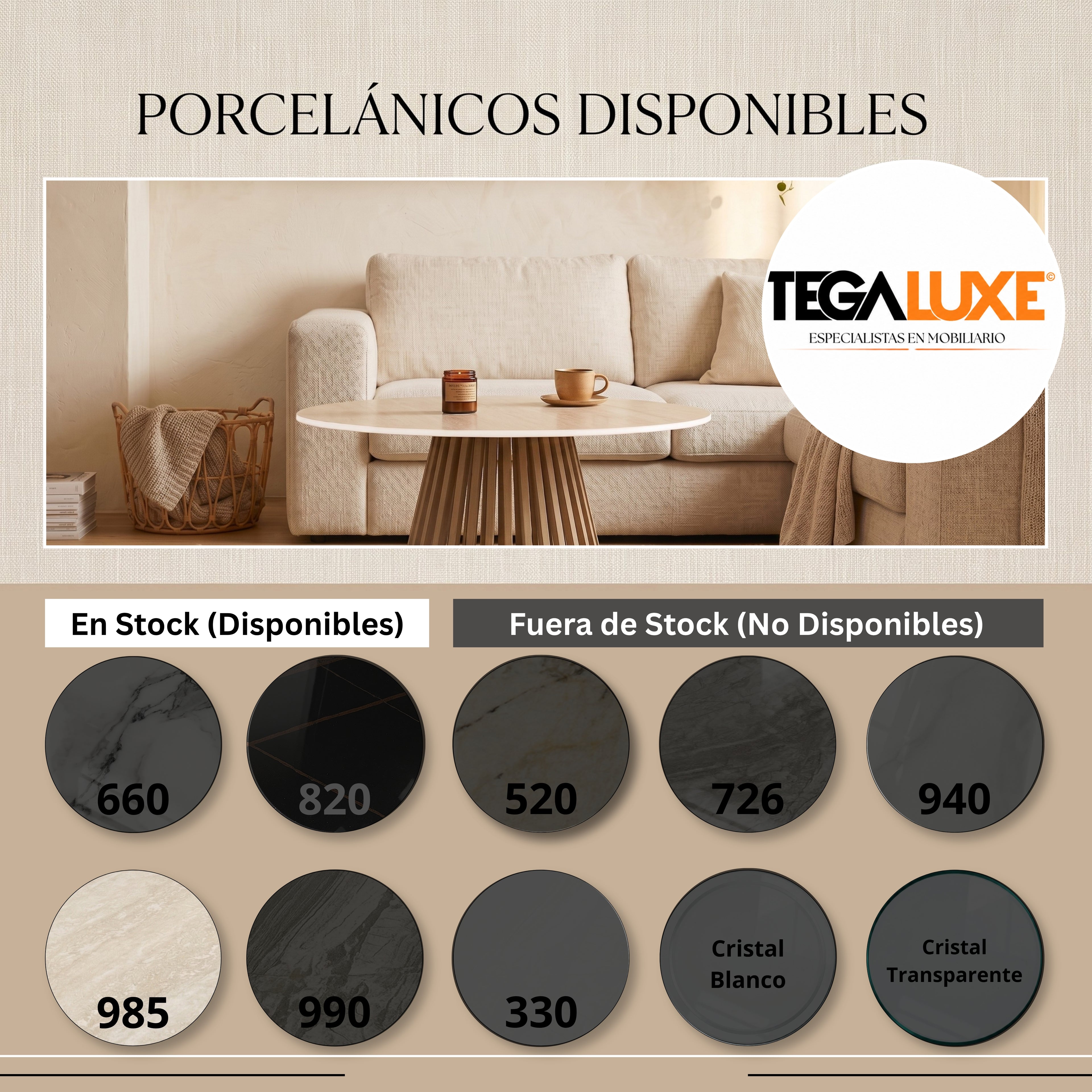 Mesa de Centro Alejandra | Estructura Beige