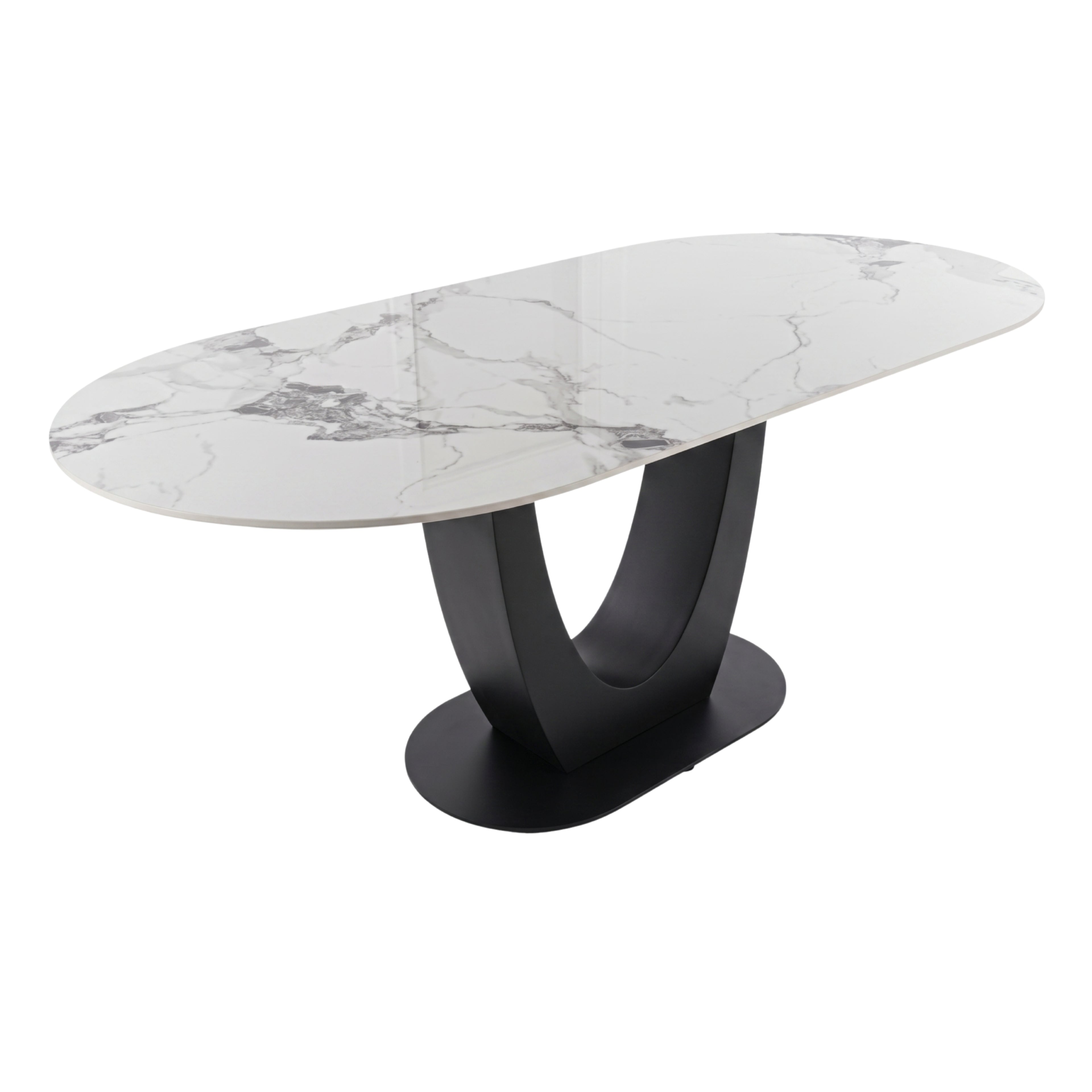 Mesa de Comedor Angela | Estructura Negra - Beige
