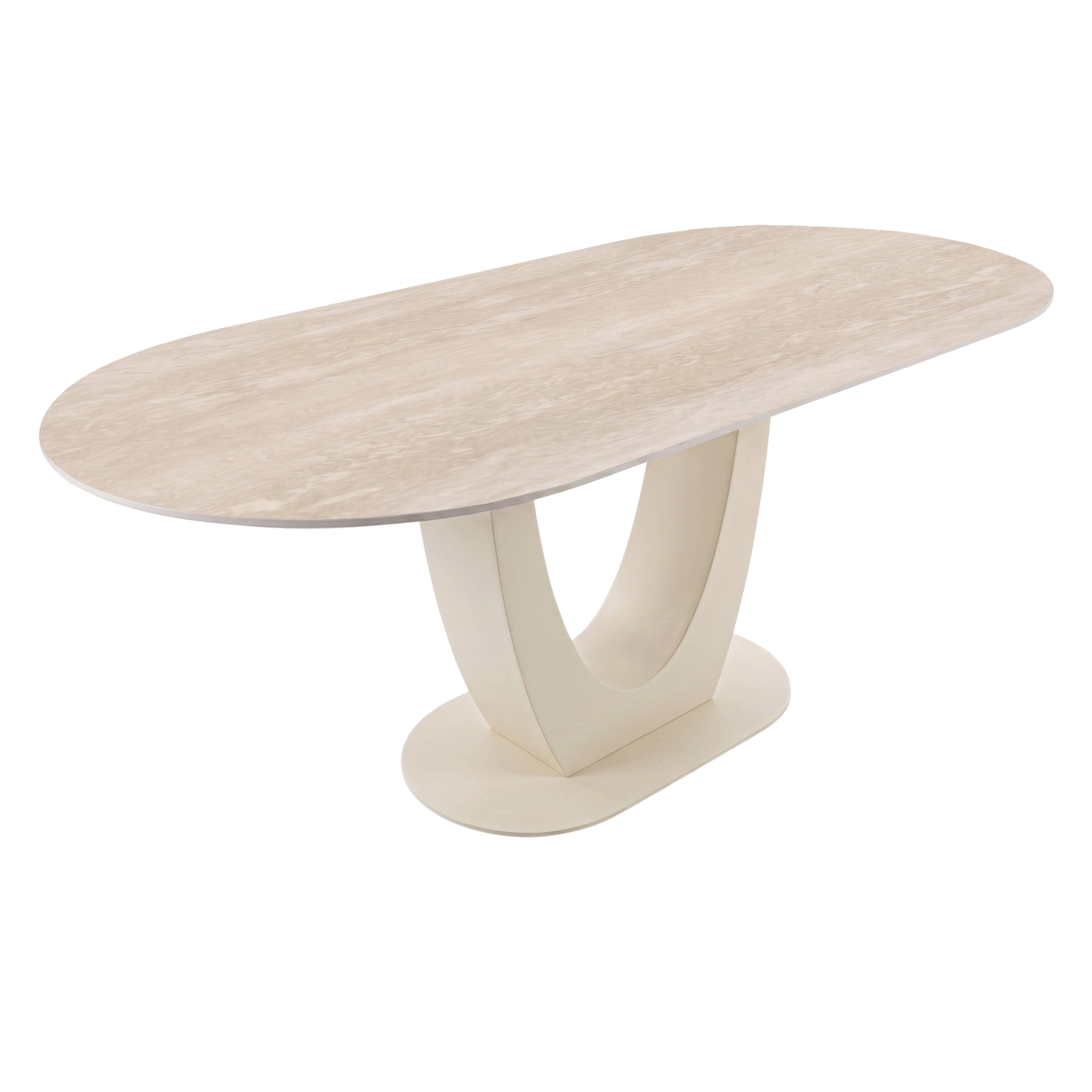 Mesa de Comedor Angela | Estructura Negra - Beige