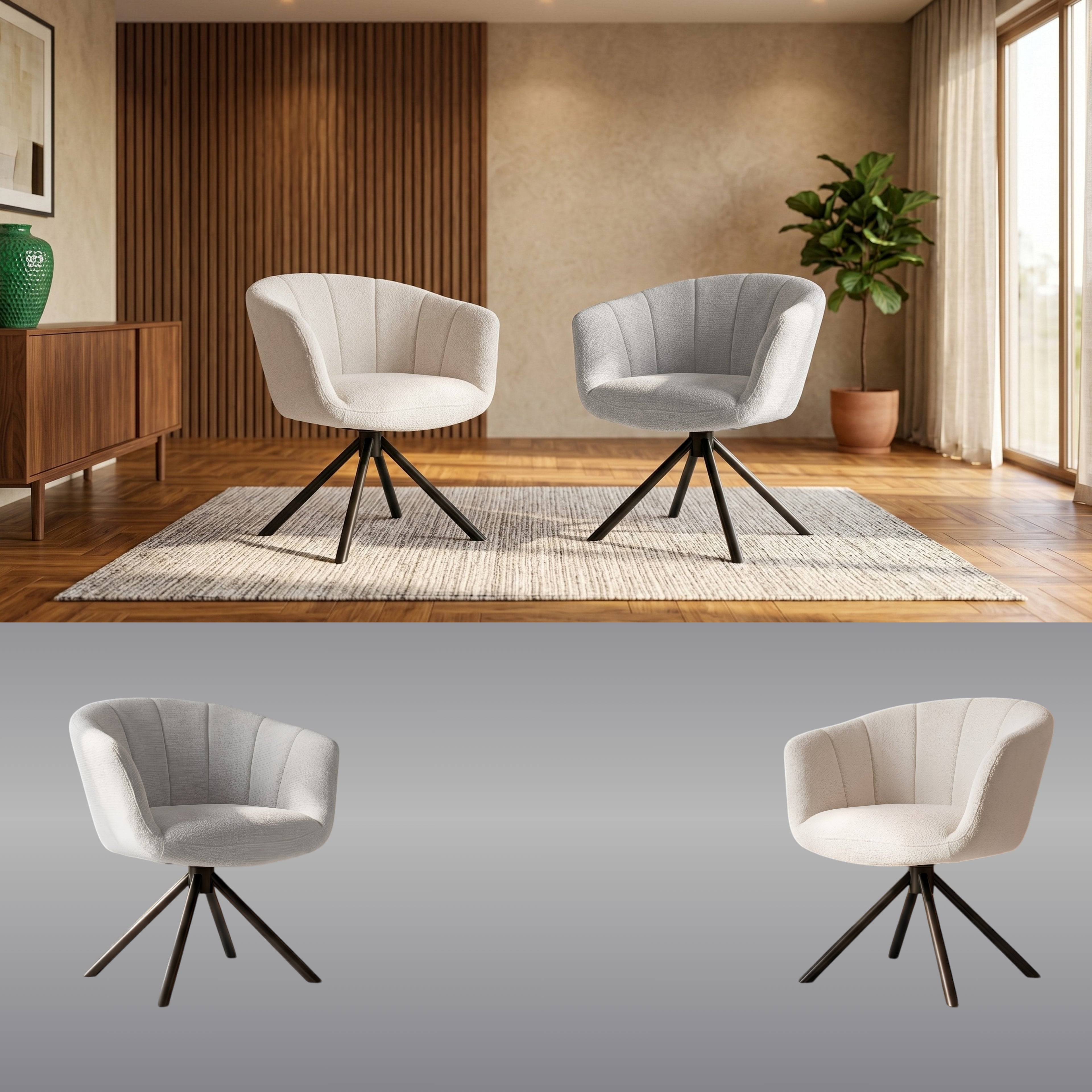 Silla Araceli Giratoria 360º | Estructura Negra