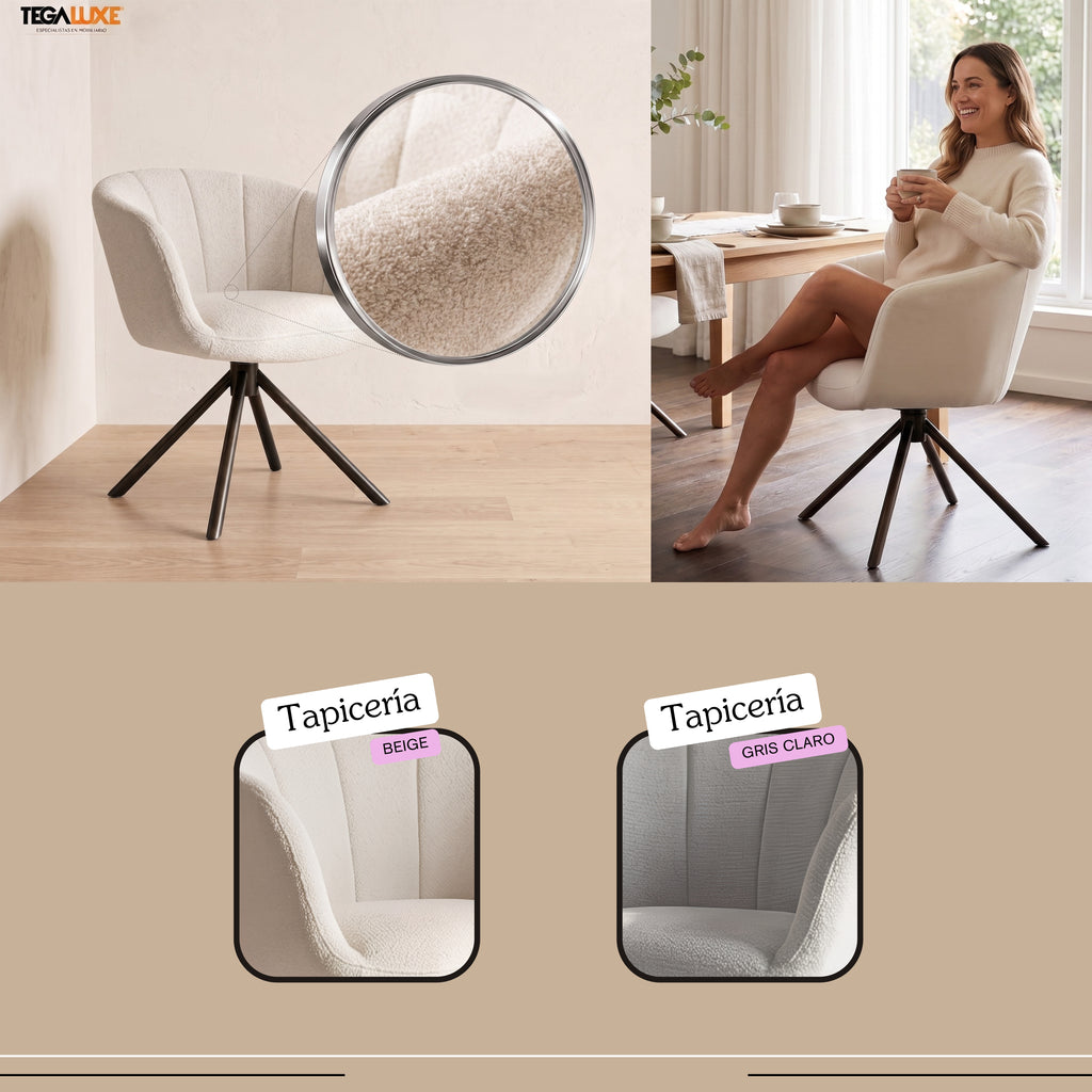 Silla Araceli Giratoria 360º | Estructura Negra