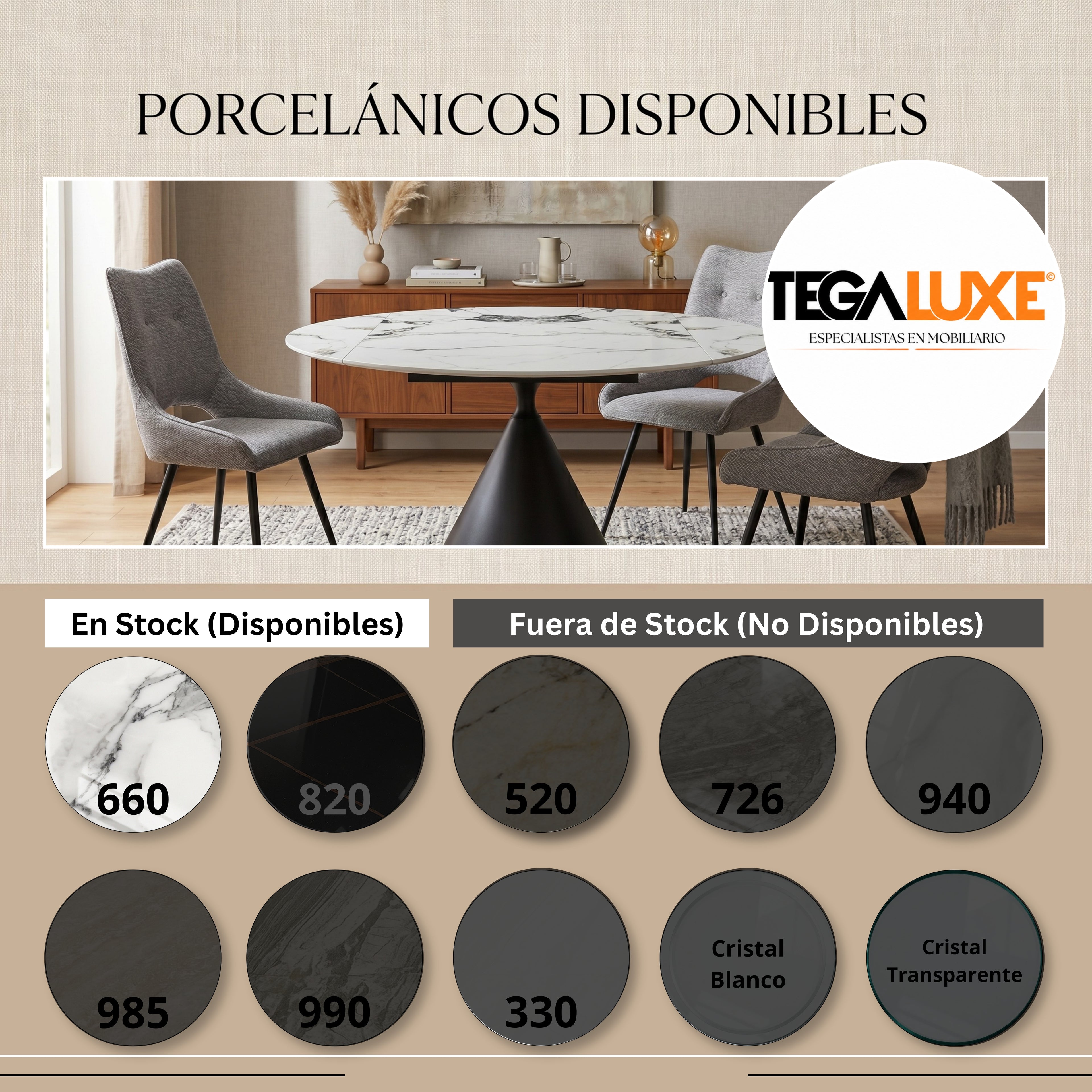 Mesa de Comedor Extensible Aurora | Estructura Negra