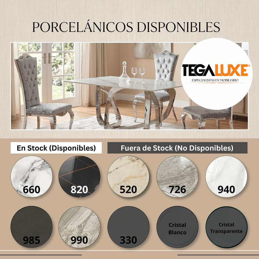 Mesa de Comedor Balinesa | Estructura Acero Cromo