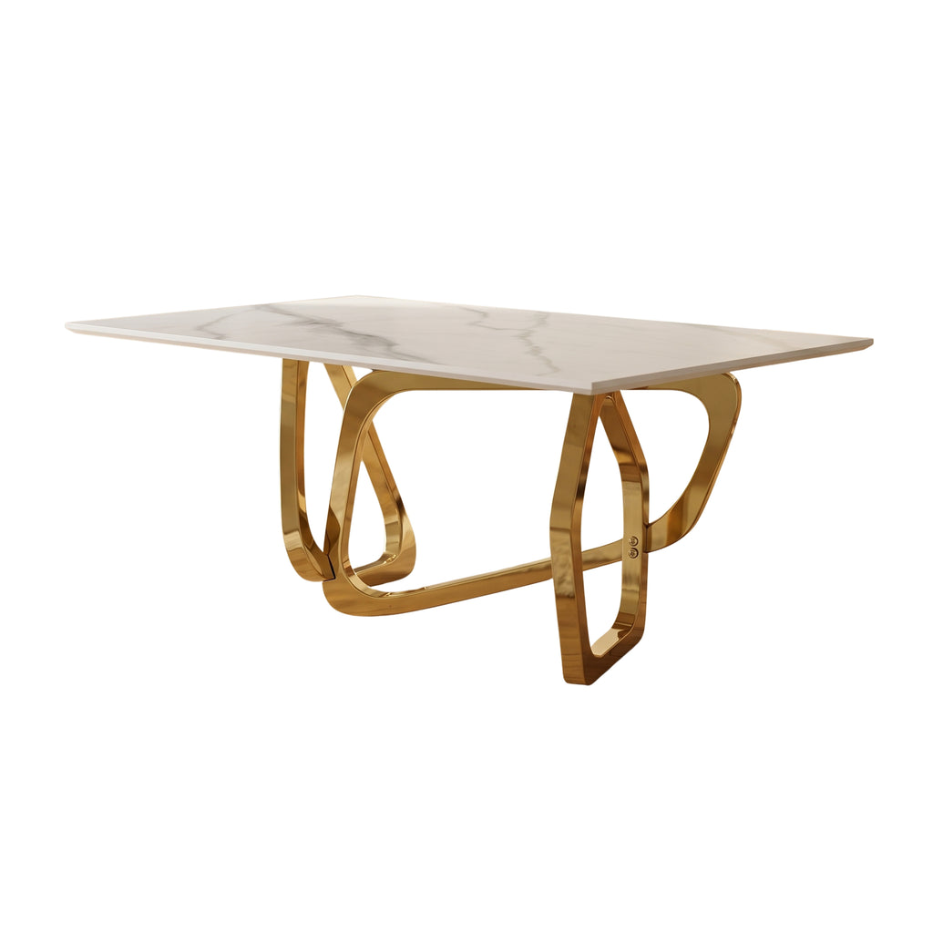 Mesa de Comedor Balinesa | Estructura Acero Oro