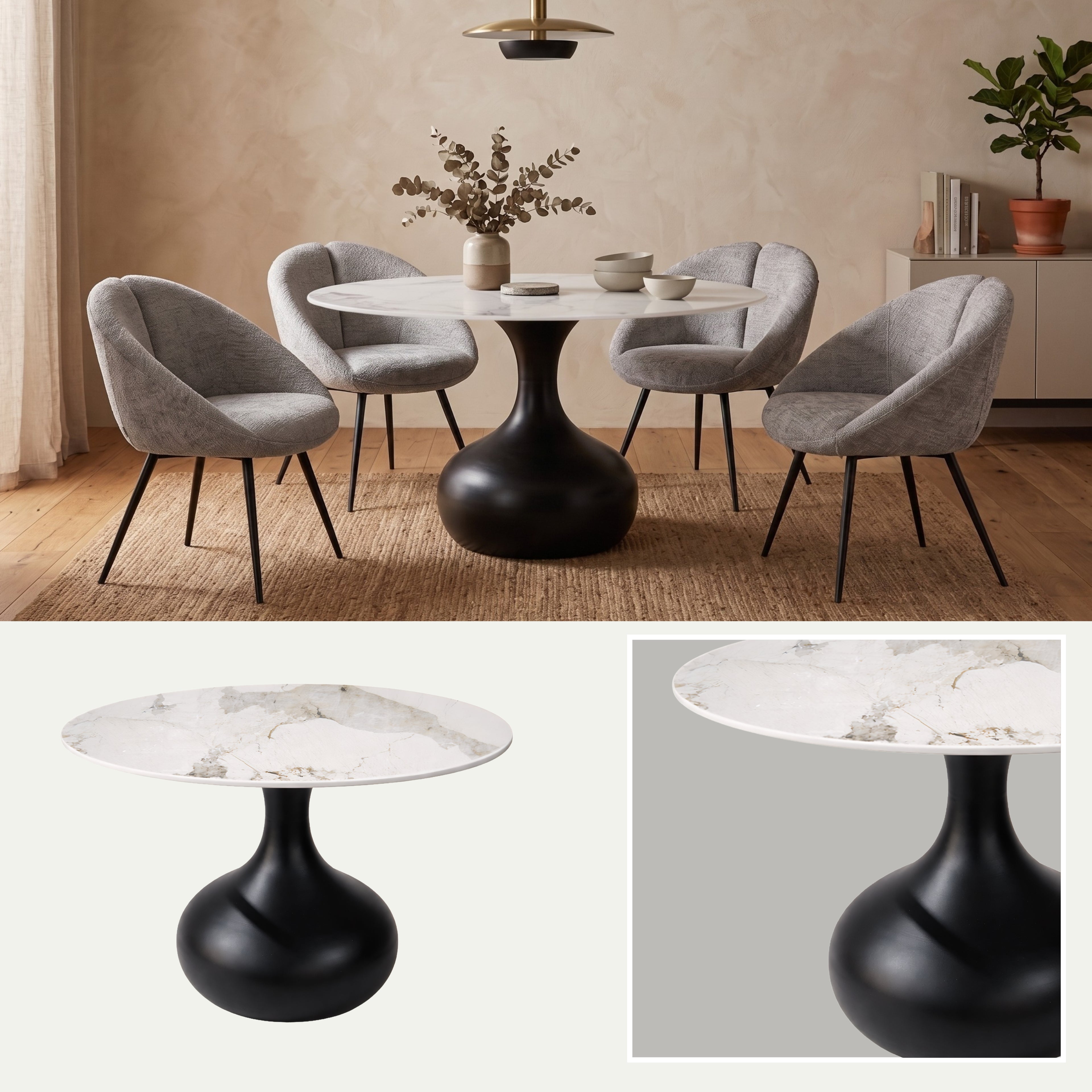Mesa de Comedor Beverly | Estructura Negra