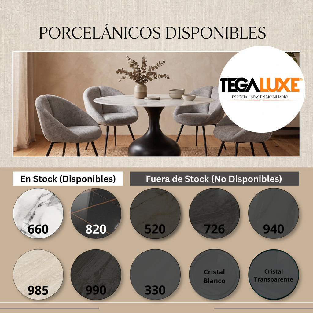 Mesa de Comedor Beverly | Estructura Negra