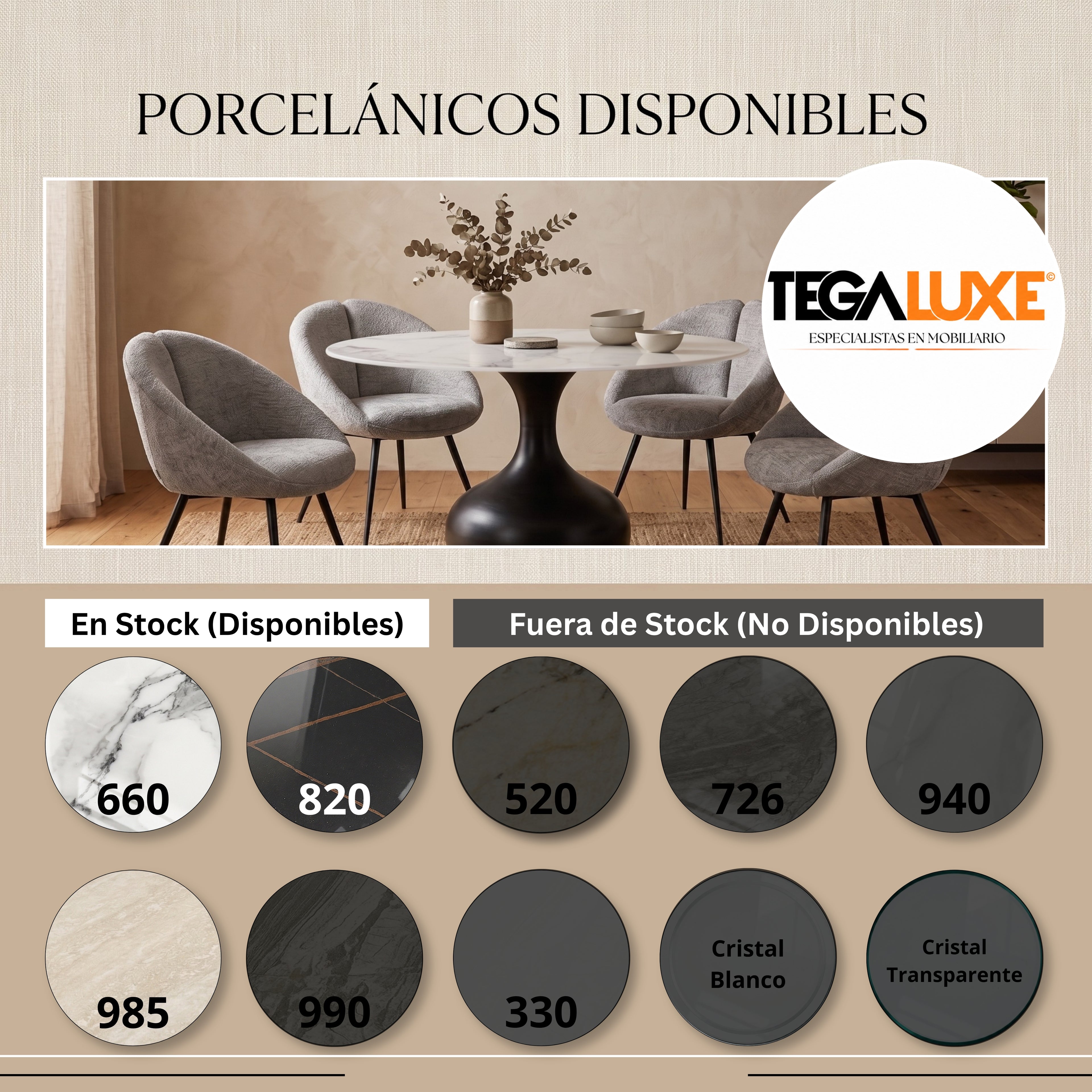 Mesa de Comedor Beverly | Estructura Negra