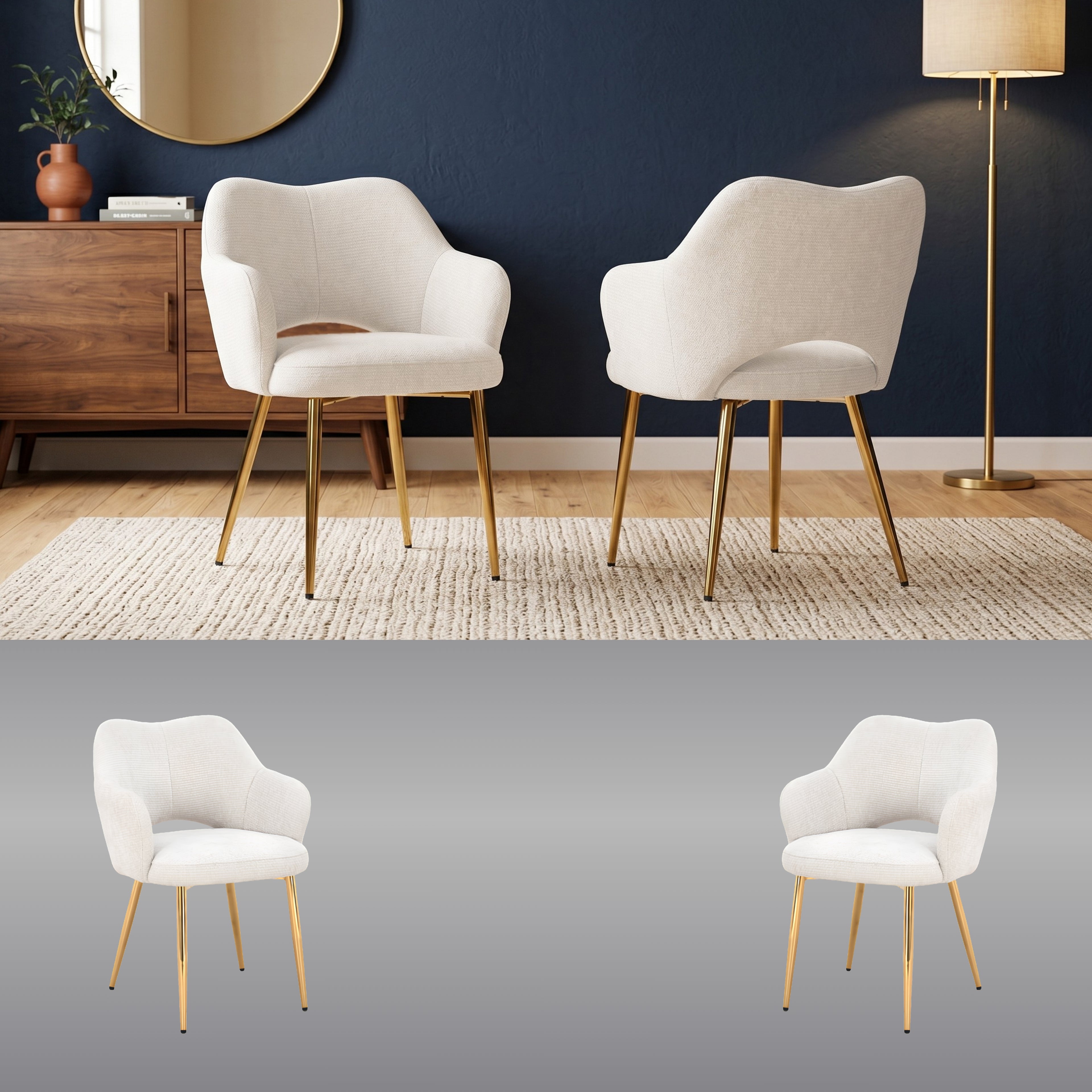 Silla Burdeos | Estructura Acero Oro