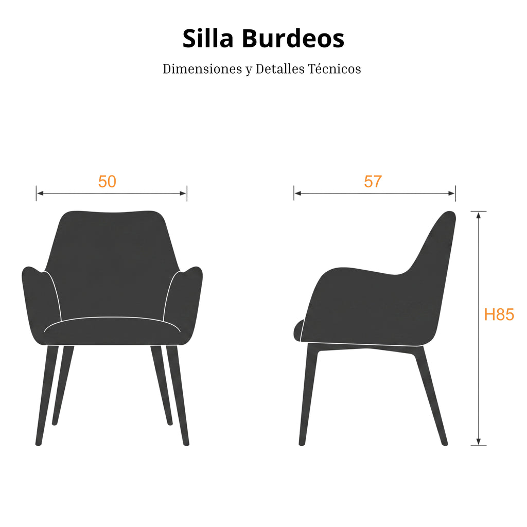 Silla Burdeos | Estructura Negra