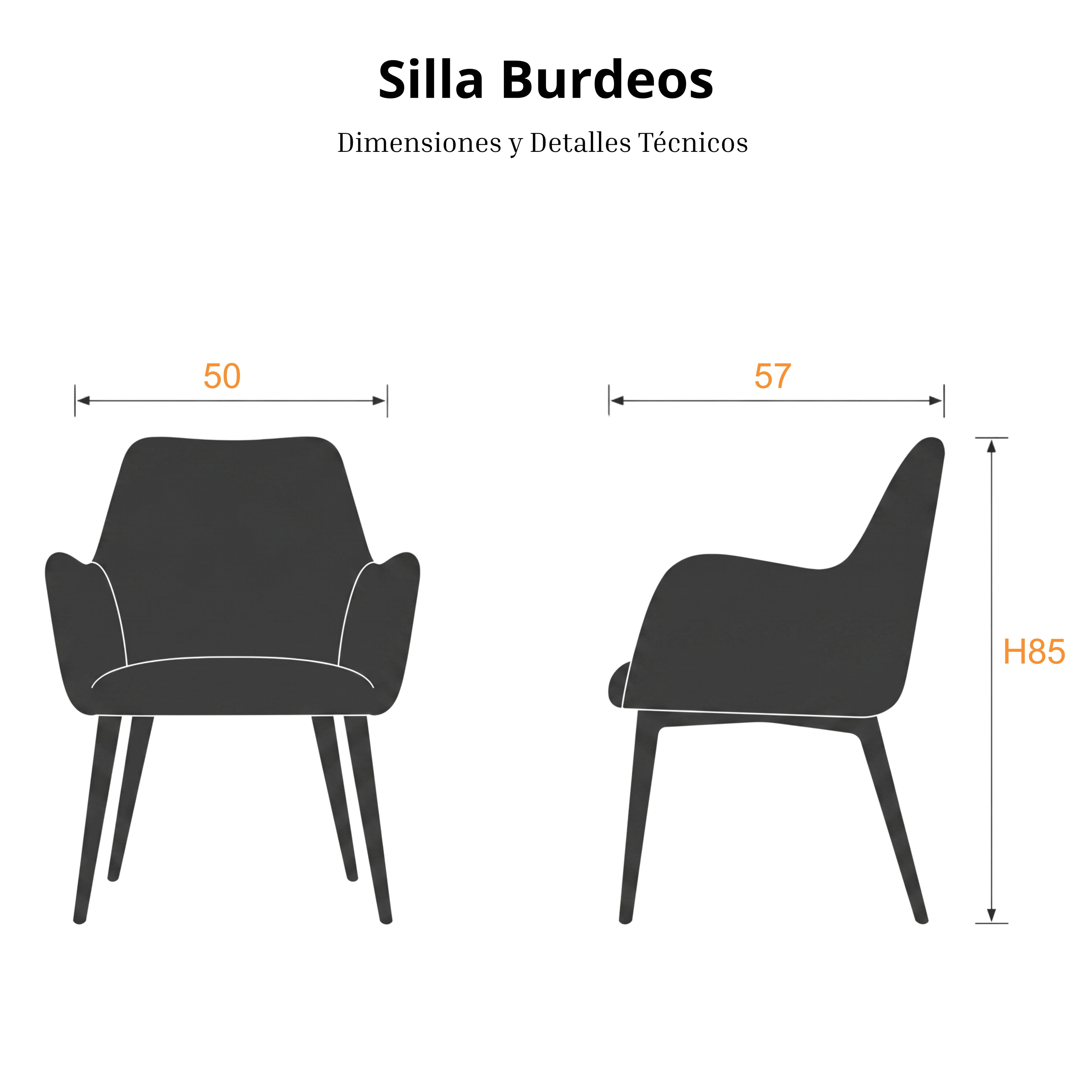 Silla Burdeos | Estructura Negra
