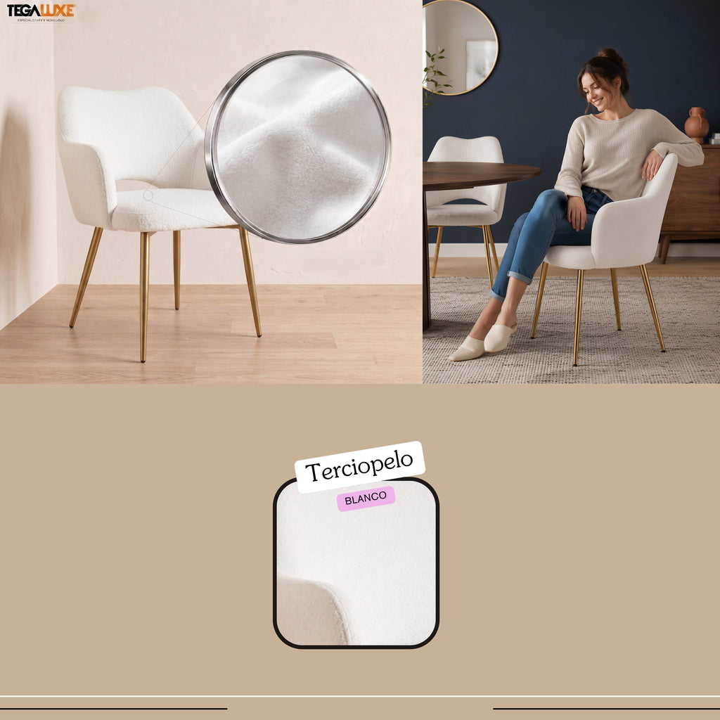 Silla Burdeos | Estructura Acero Oro