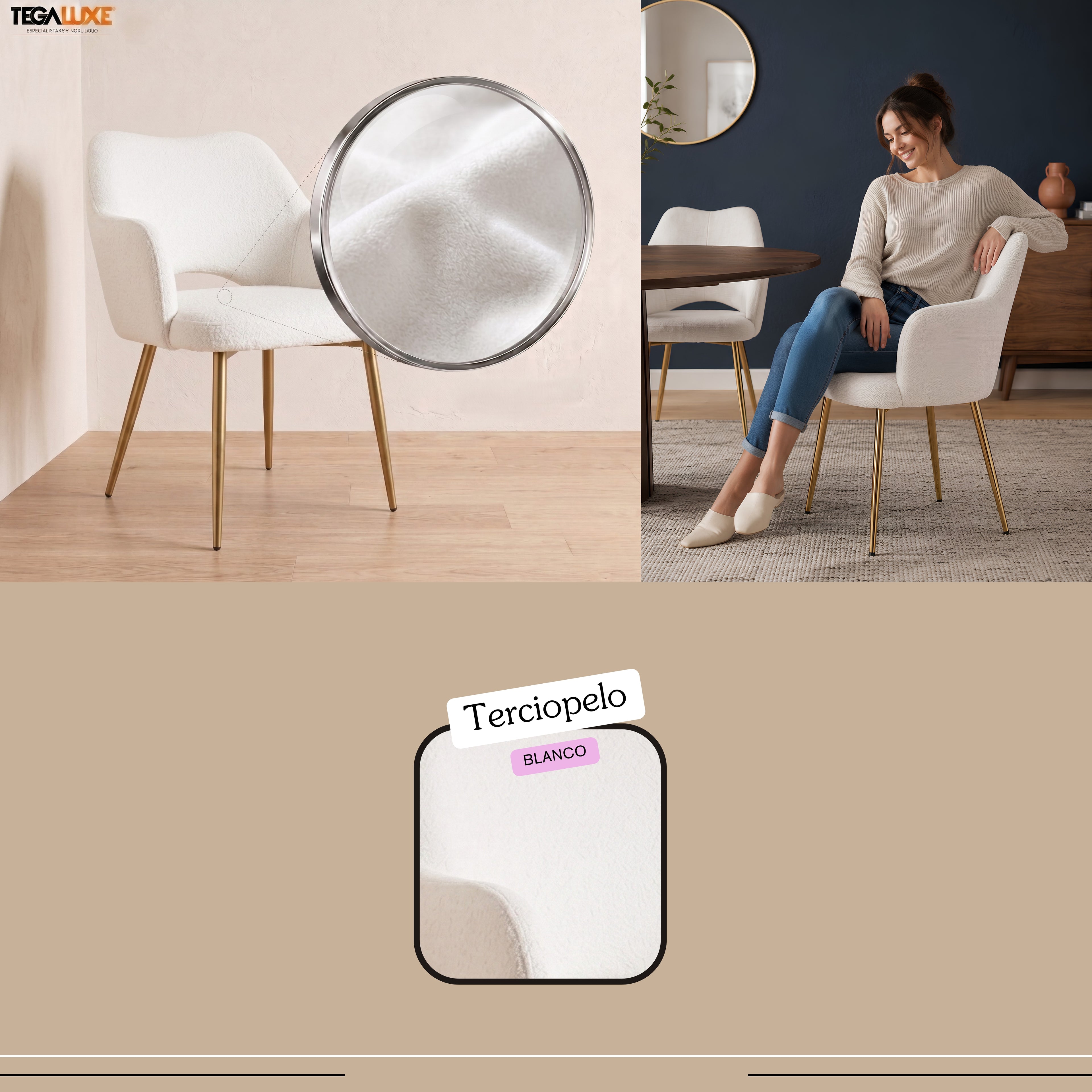 Silla Burdeos | Estructura Acero Oro