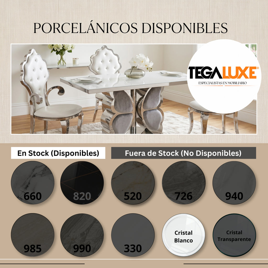 Mesa de Comedor Butterfly | Estructura Acero Cromo