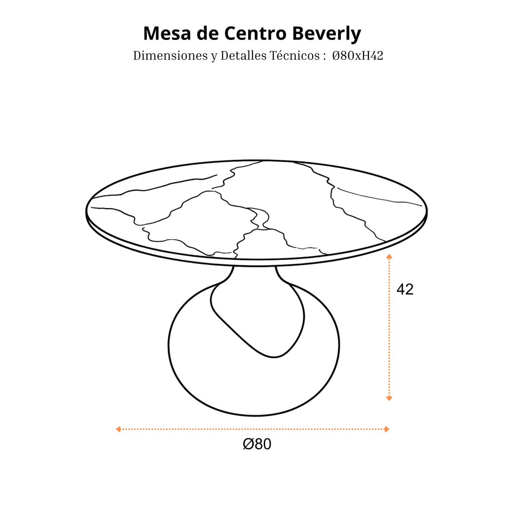 Mesa de Centro Beverly | Estructura Negra