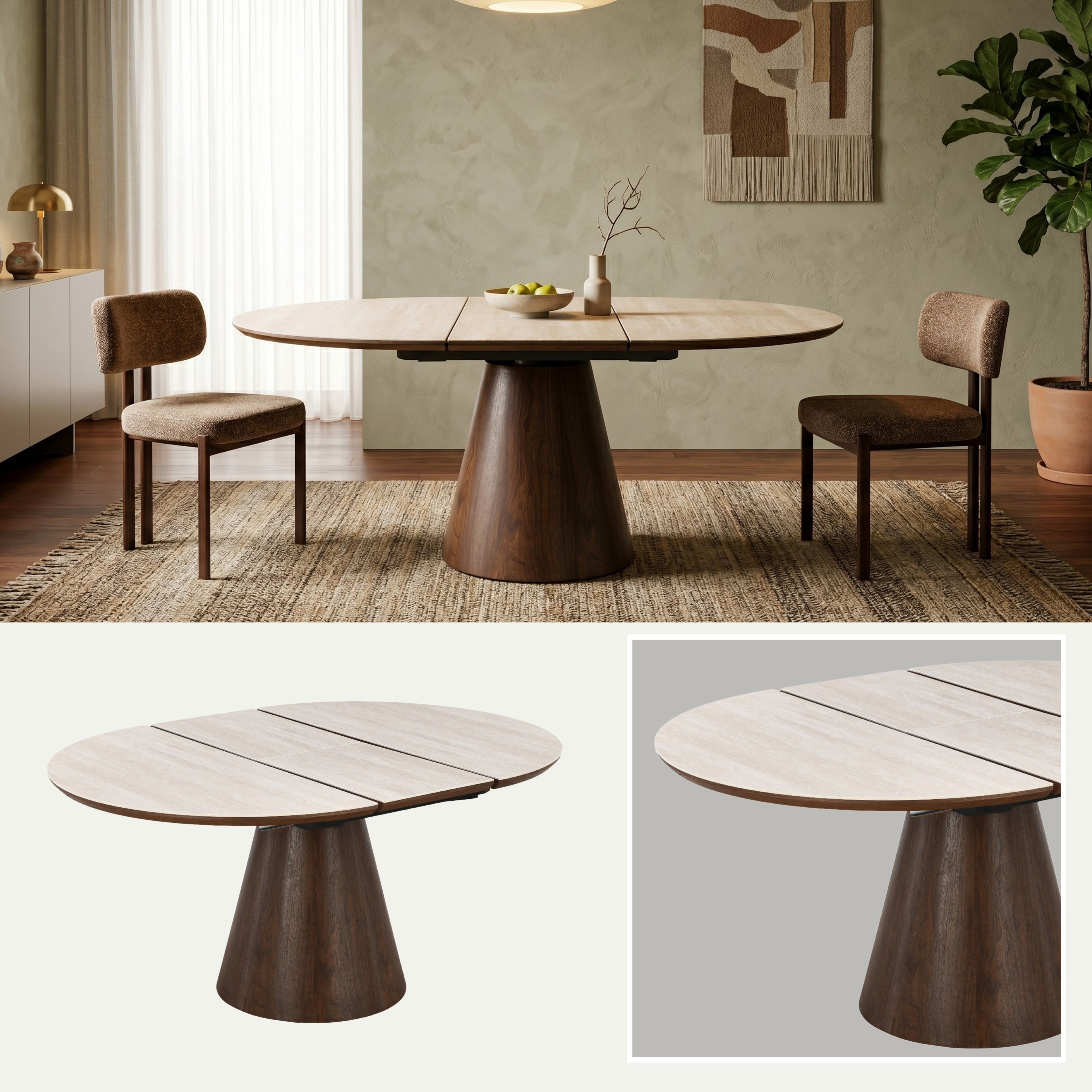 Mesa de Comedor Extensible Cannes | Mdf Contrachapado