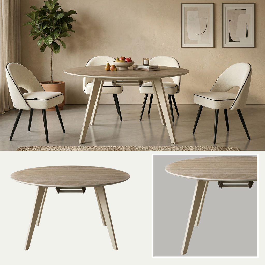 Mesa de Comedor Extensible Capri | Estructura Negra