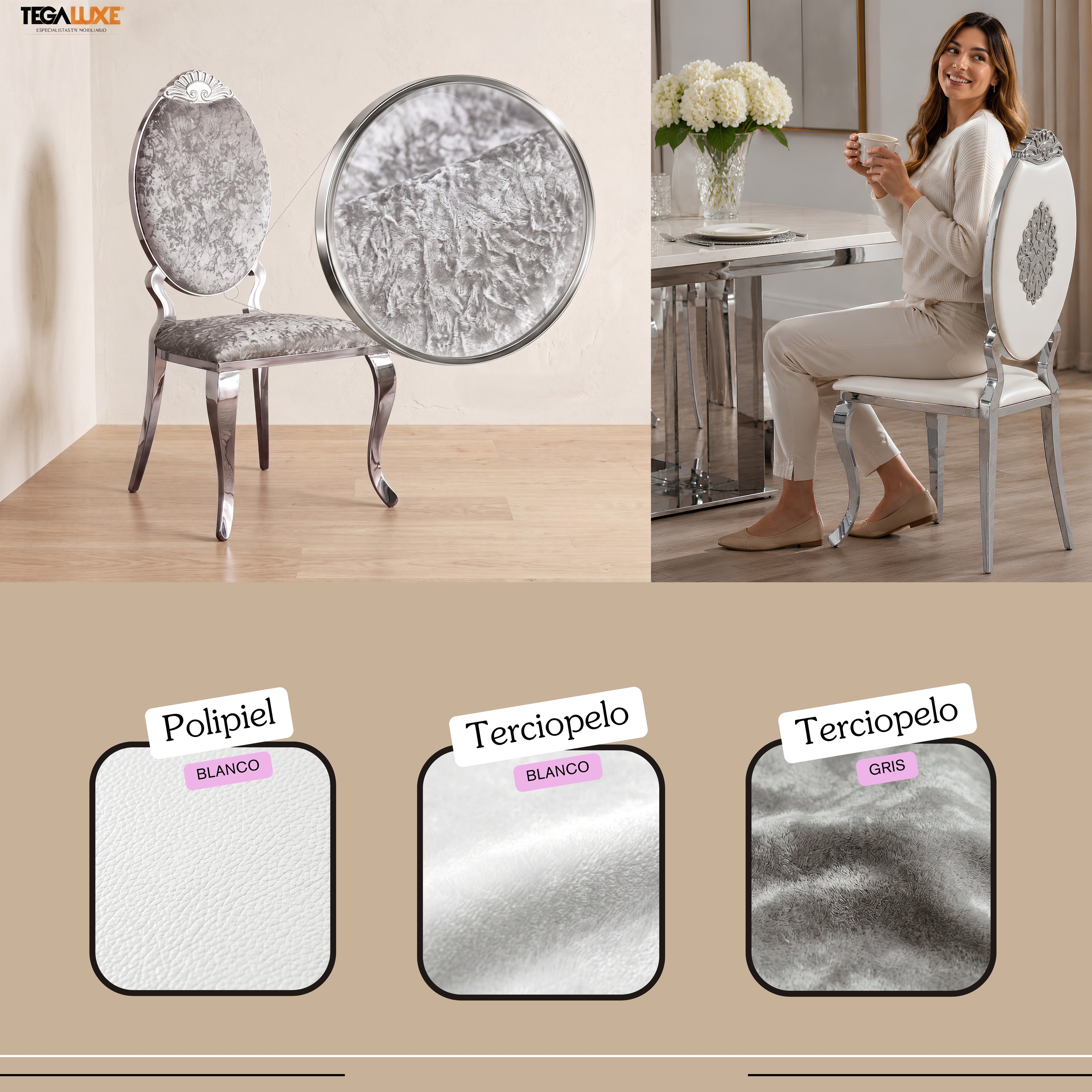 Silla Cataleya | Estructura Acero Cromo
