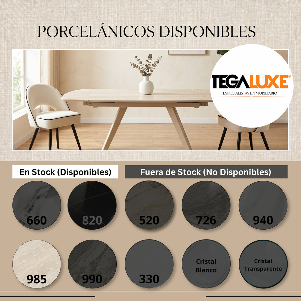 Mesa de Comedor Extensible Coimbra | Estructura Beige