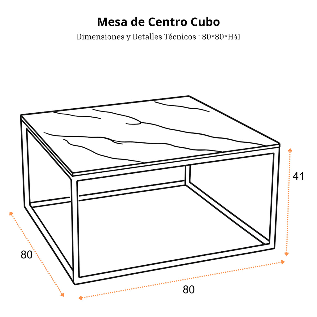 Mesa de Centro Cubo | Estructura Negra
