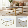 Mesa de Centro Cubo | Estructura Acero Oro