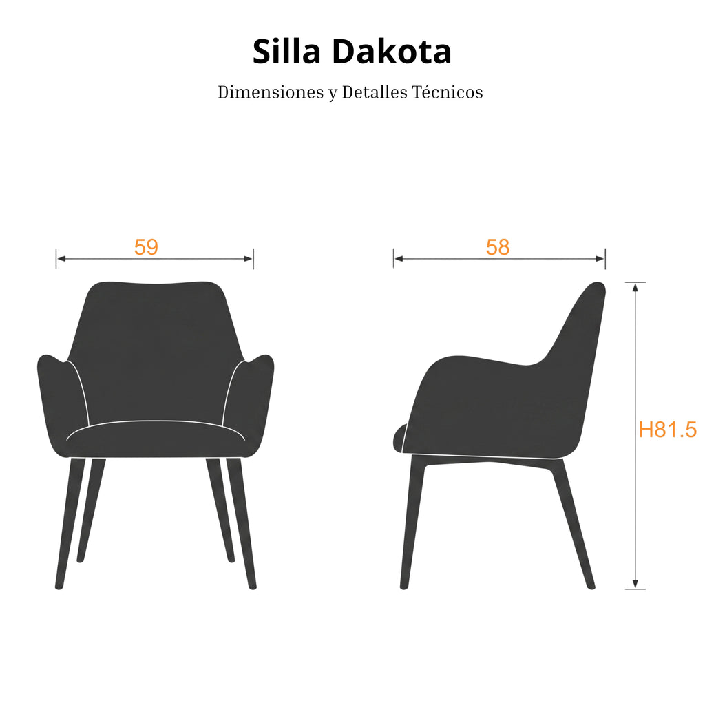 Silla Dakota | Estructura Negra