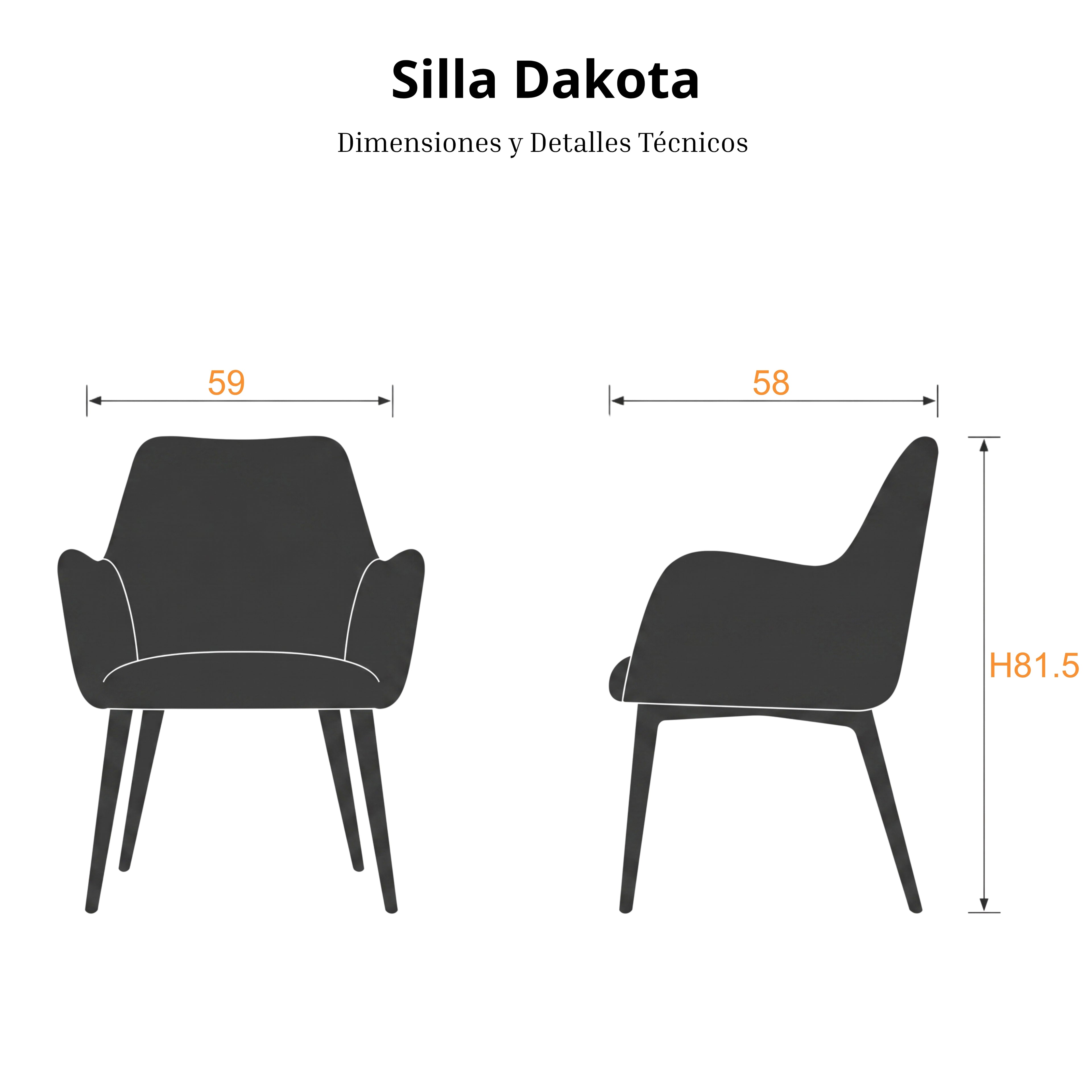 Silla Dakota | Estructura Negra
