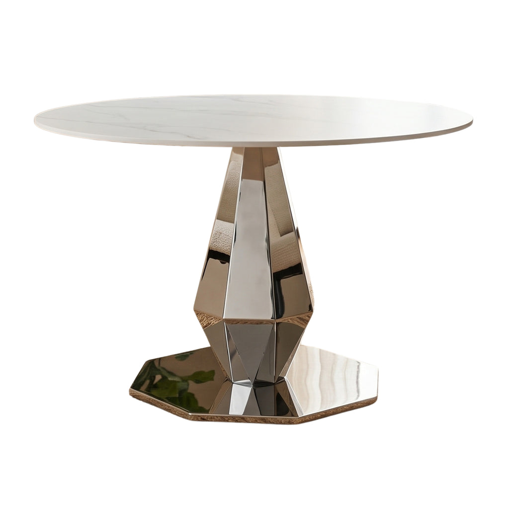 Mesa de Comedor Diamante | Estructura Acero Oro - Cromo