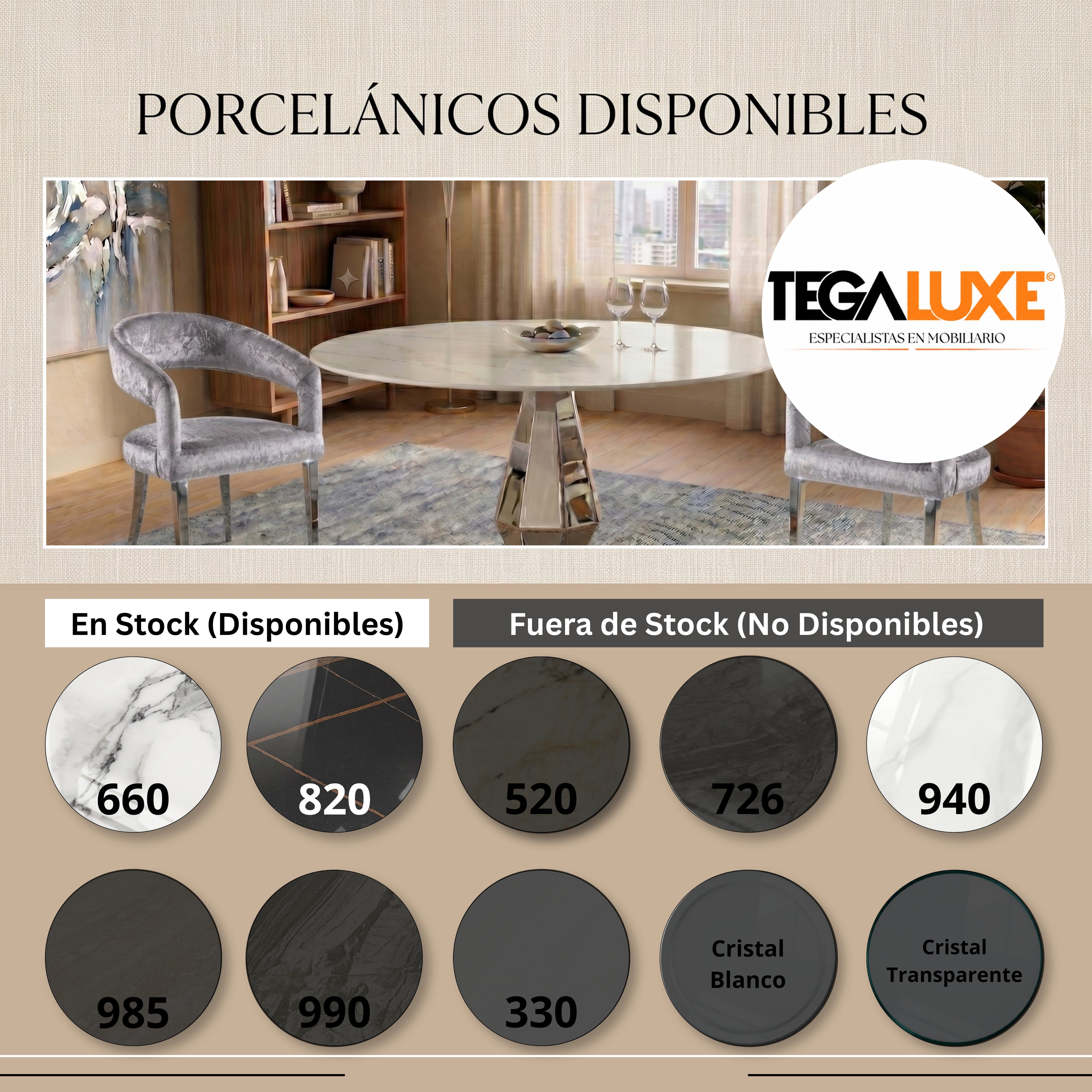 Mesa de Comedor Diamante | Estructura Acero Oro - Cromo