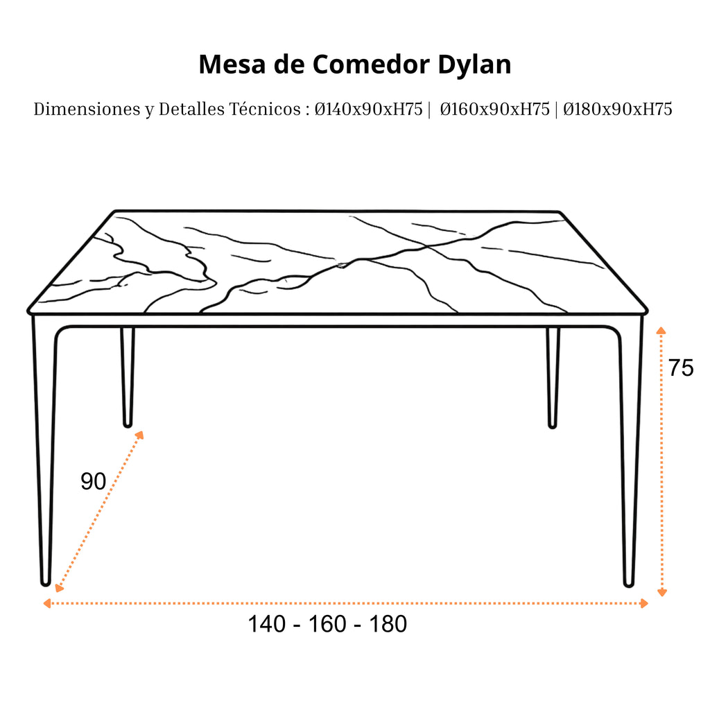 Mesa Exterior Dylan | Estructura Negra