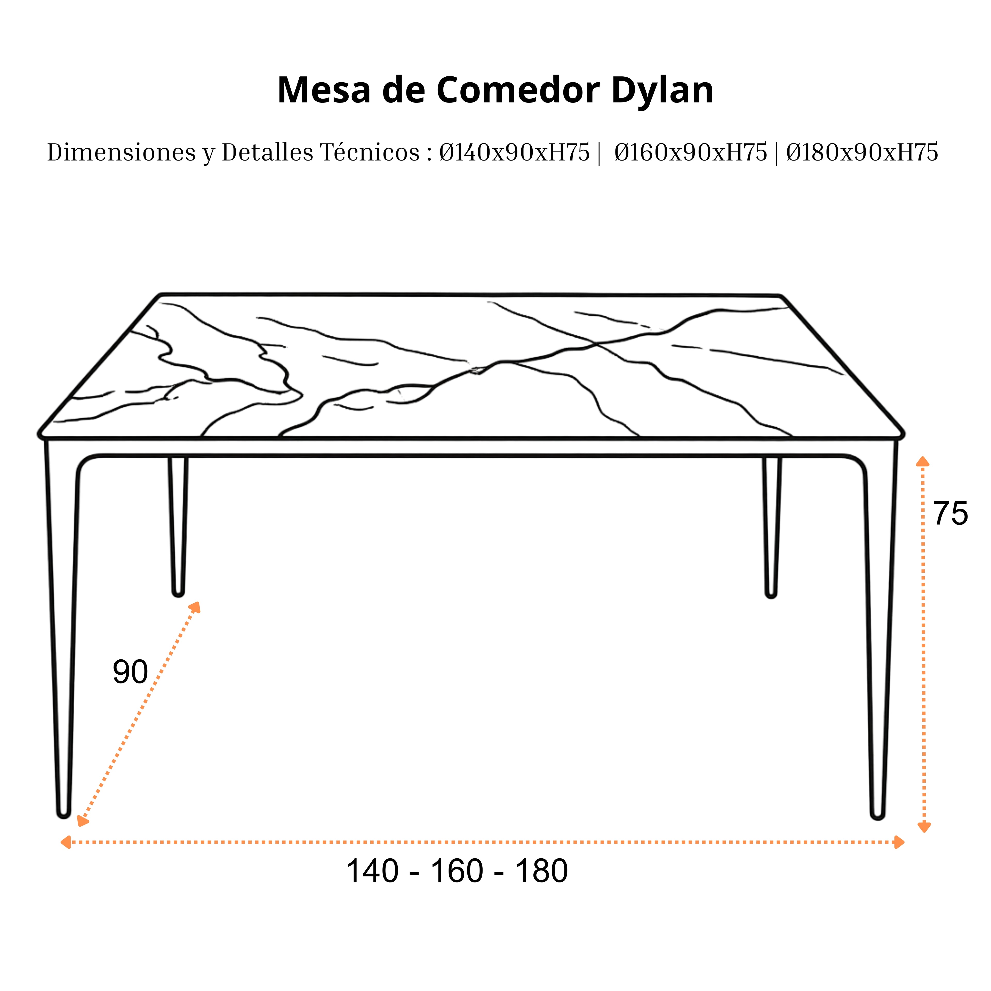 Mesa de Exterior Dylan | Estructura Blanca