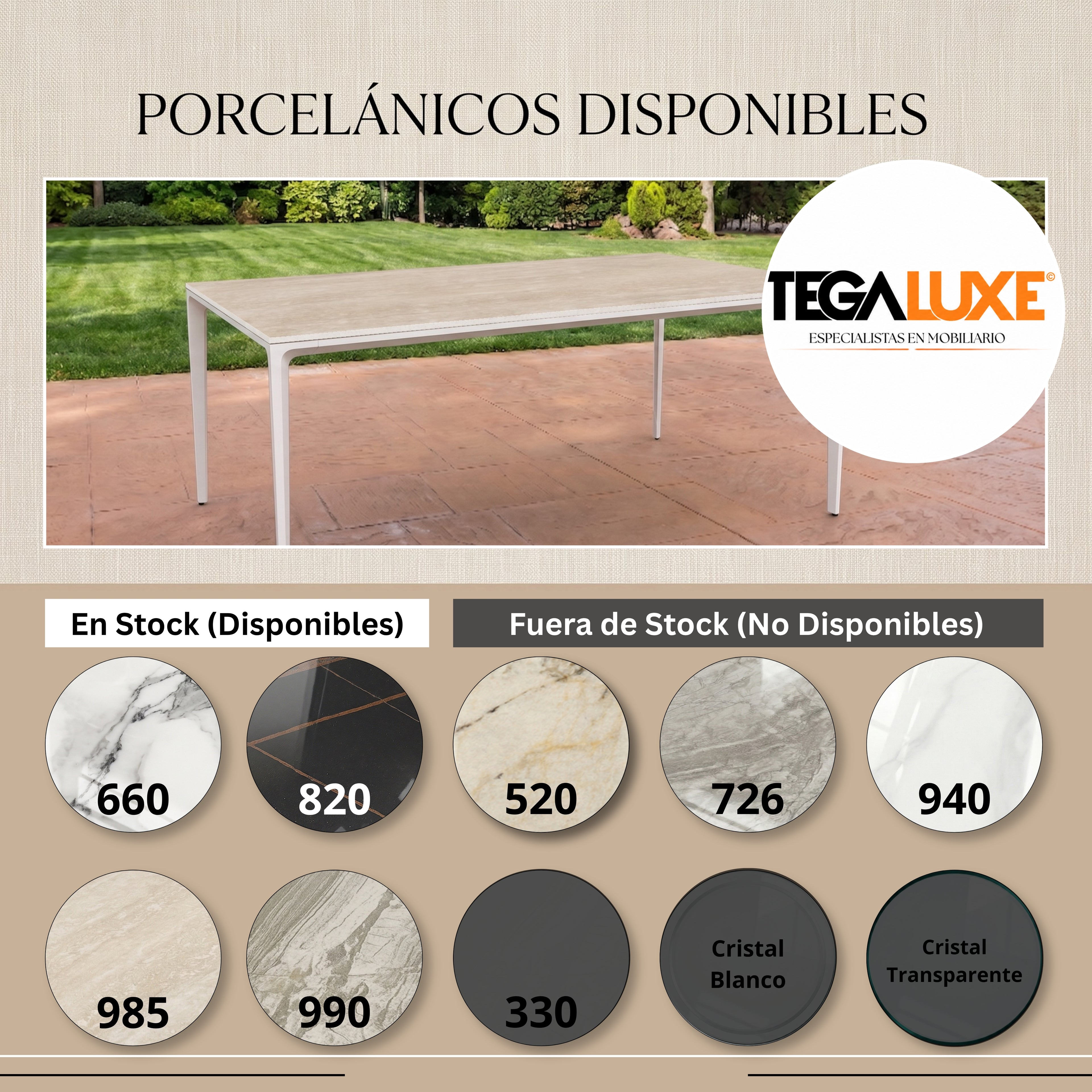Mesa de Exterior Dylan | Estructura Blanca