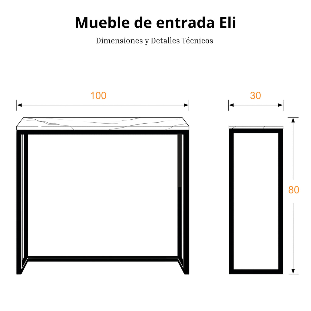 Mueble de Entrada Eli | Estructura Negra