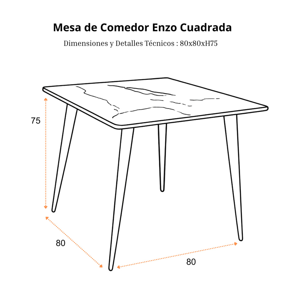 Mesa de Comedor  Enzo | Estructura Negra