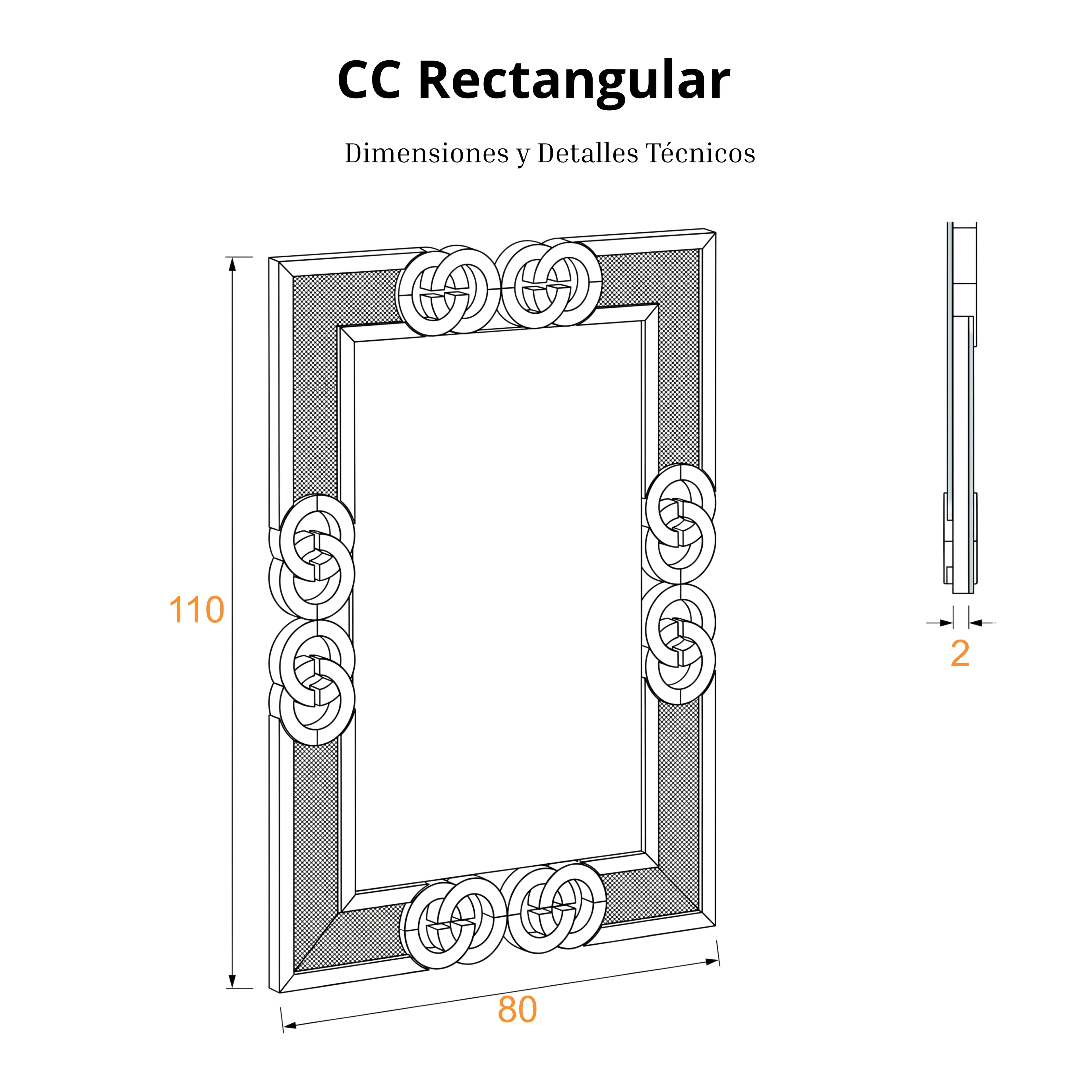 CC Rectangular | Espejo Decorativo