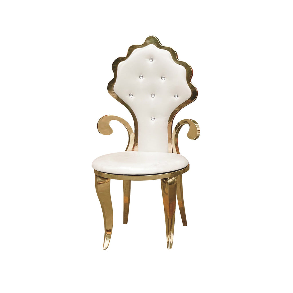 Silla Flor | Estructura Acero Cromo - Oro