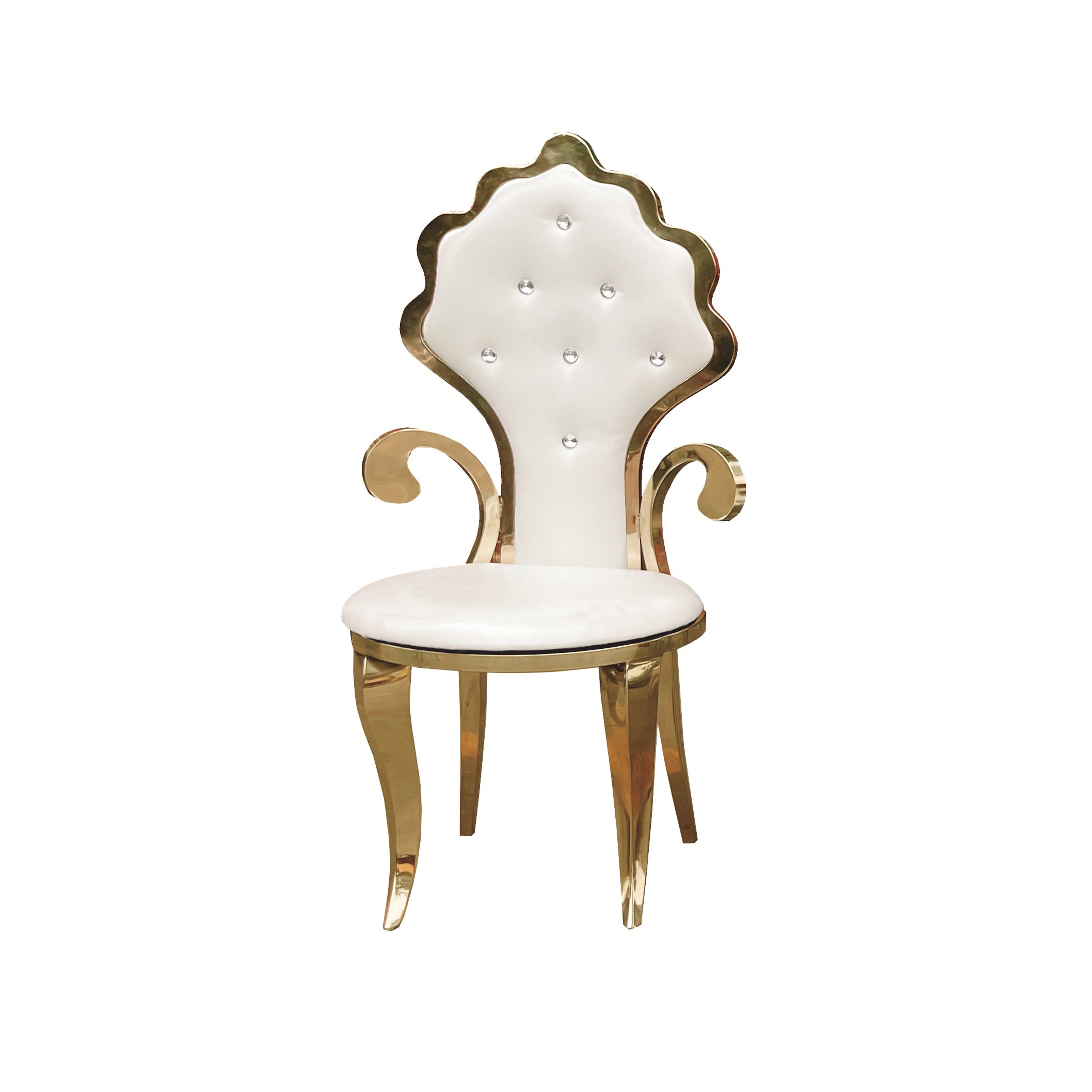 Silla Flor | Estructura Acero Cromo - Oro