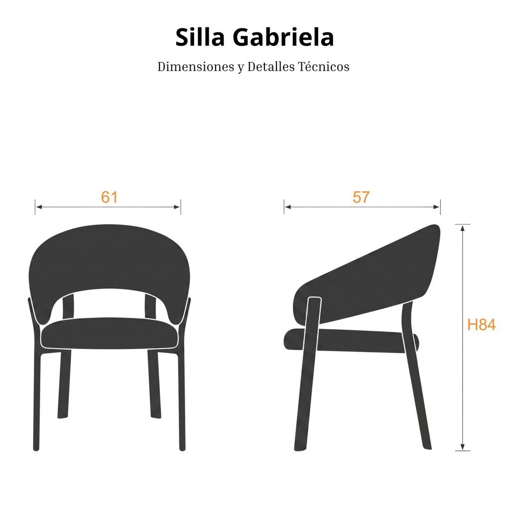 Silla Gabriela | Estructura Beige