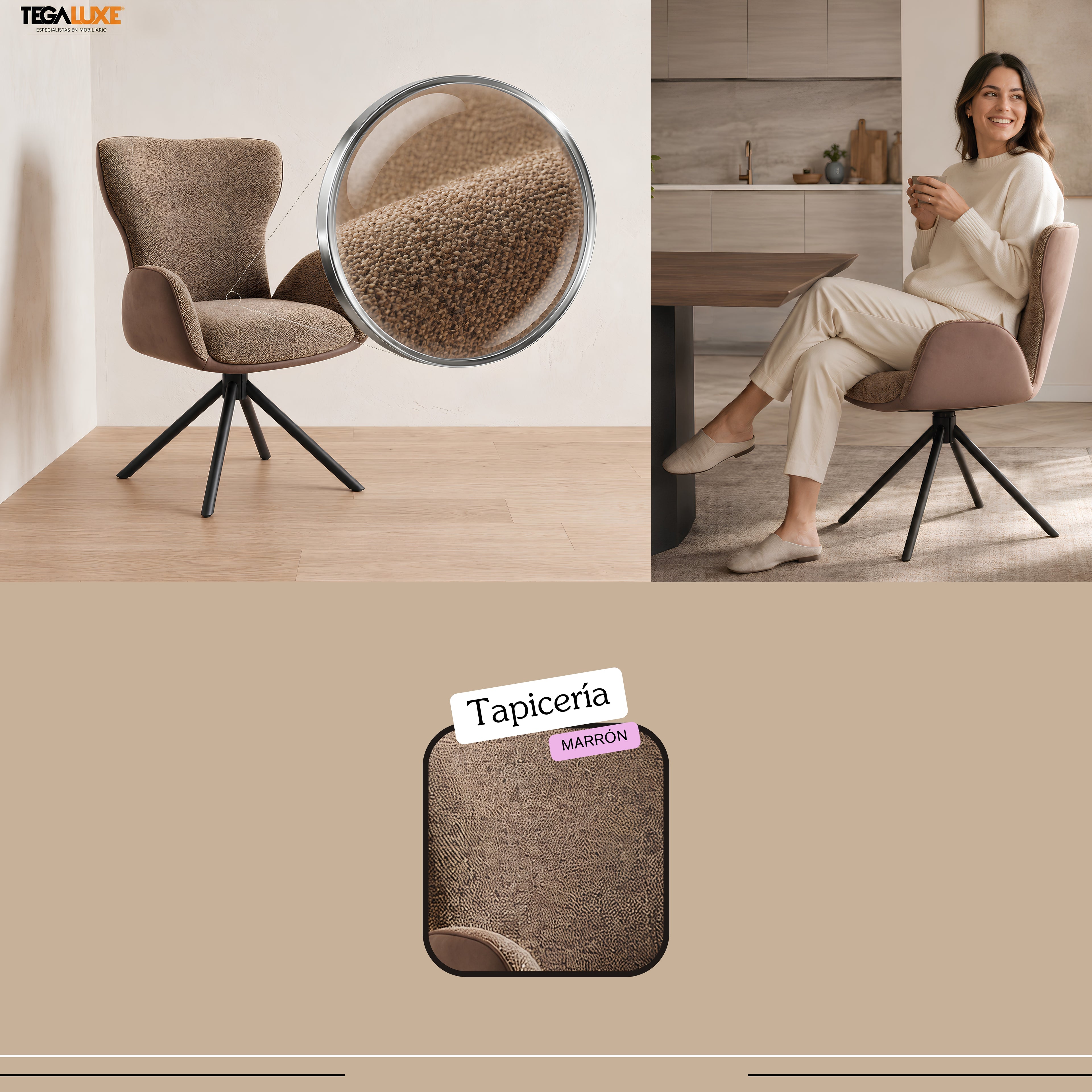 Sillón Gabriel Giratorio 360º | Estructura Negra