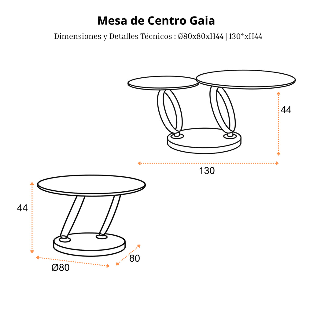 Mesa de Centro Gaia | Estructura Negra