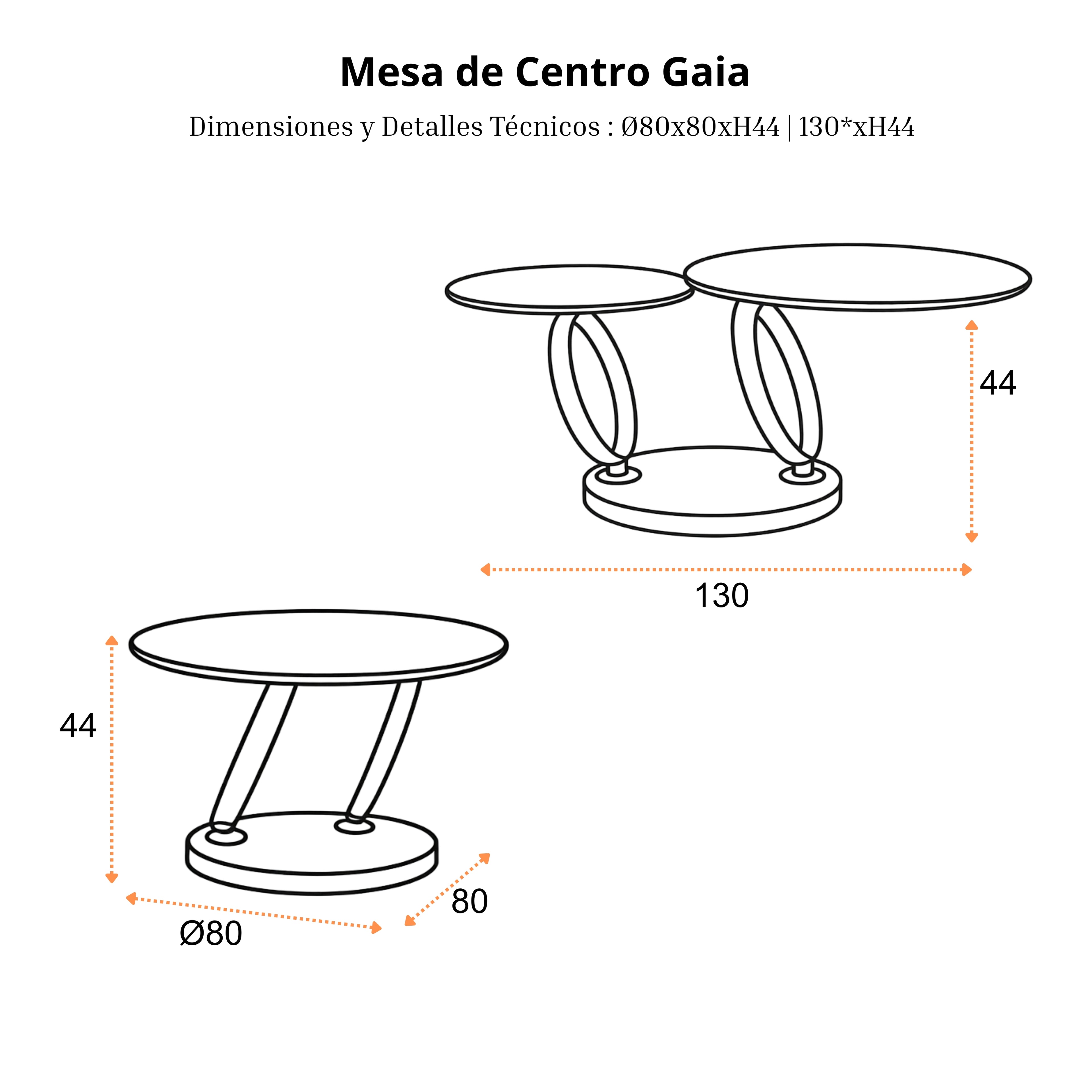 Mesa de Centro Gaia | Estructura Negra