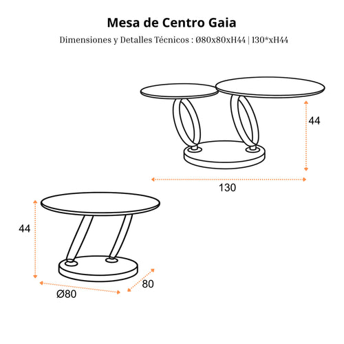 Mesa de Centro Gaia | Estructura Negra