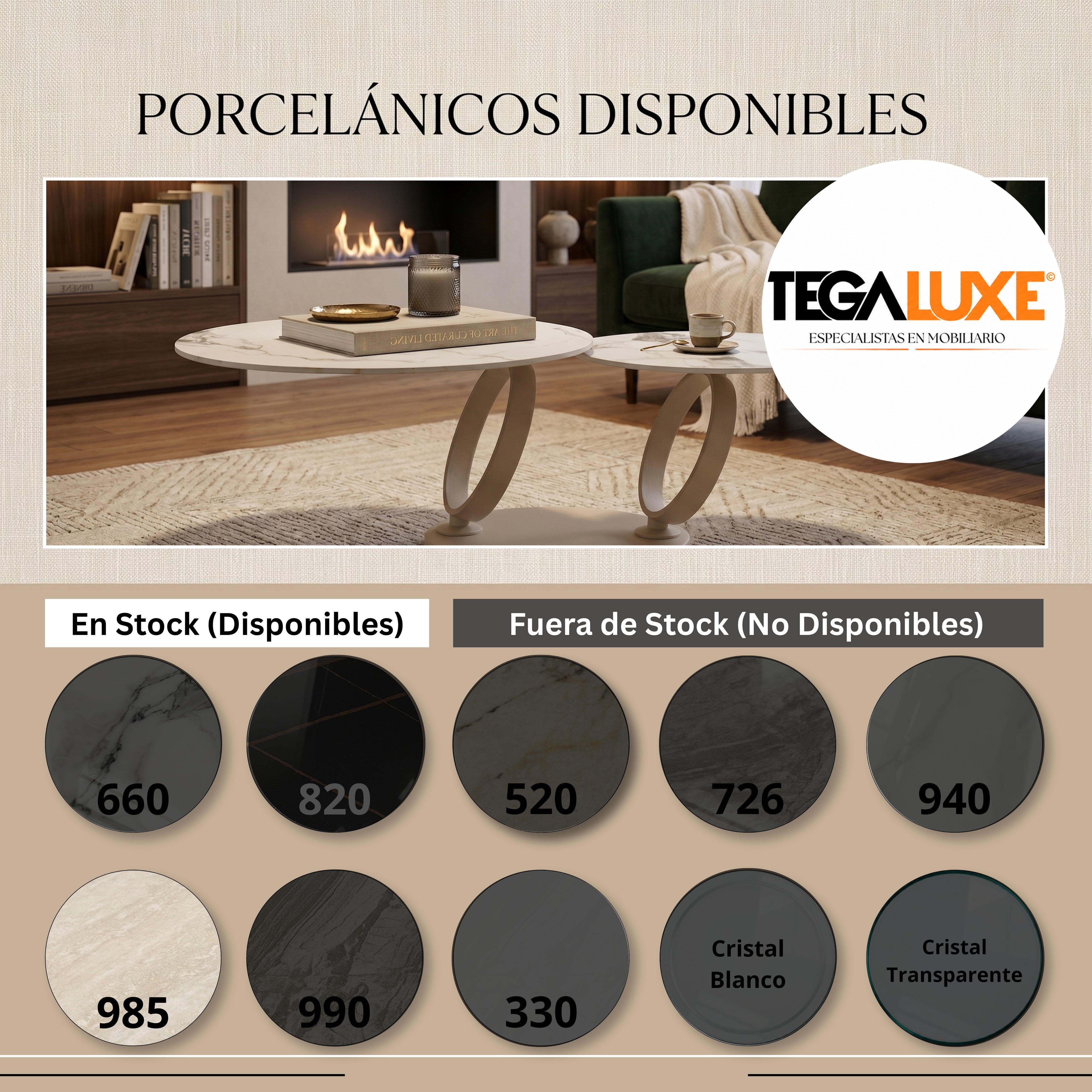 Mesa de Centro Gaia | Estructura Beige