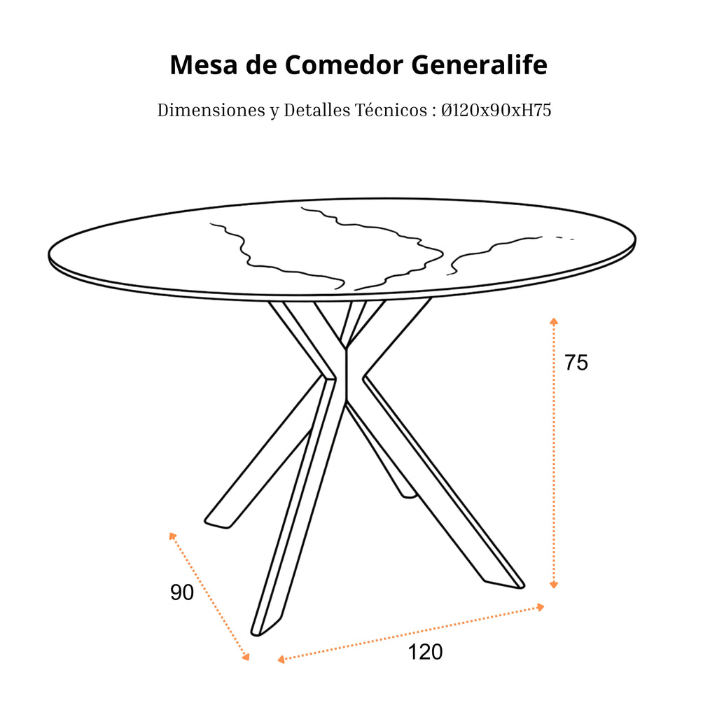 Mesa de Exterior Generalife | Estructura Negra - Beige
