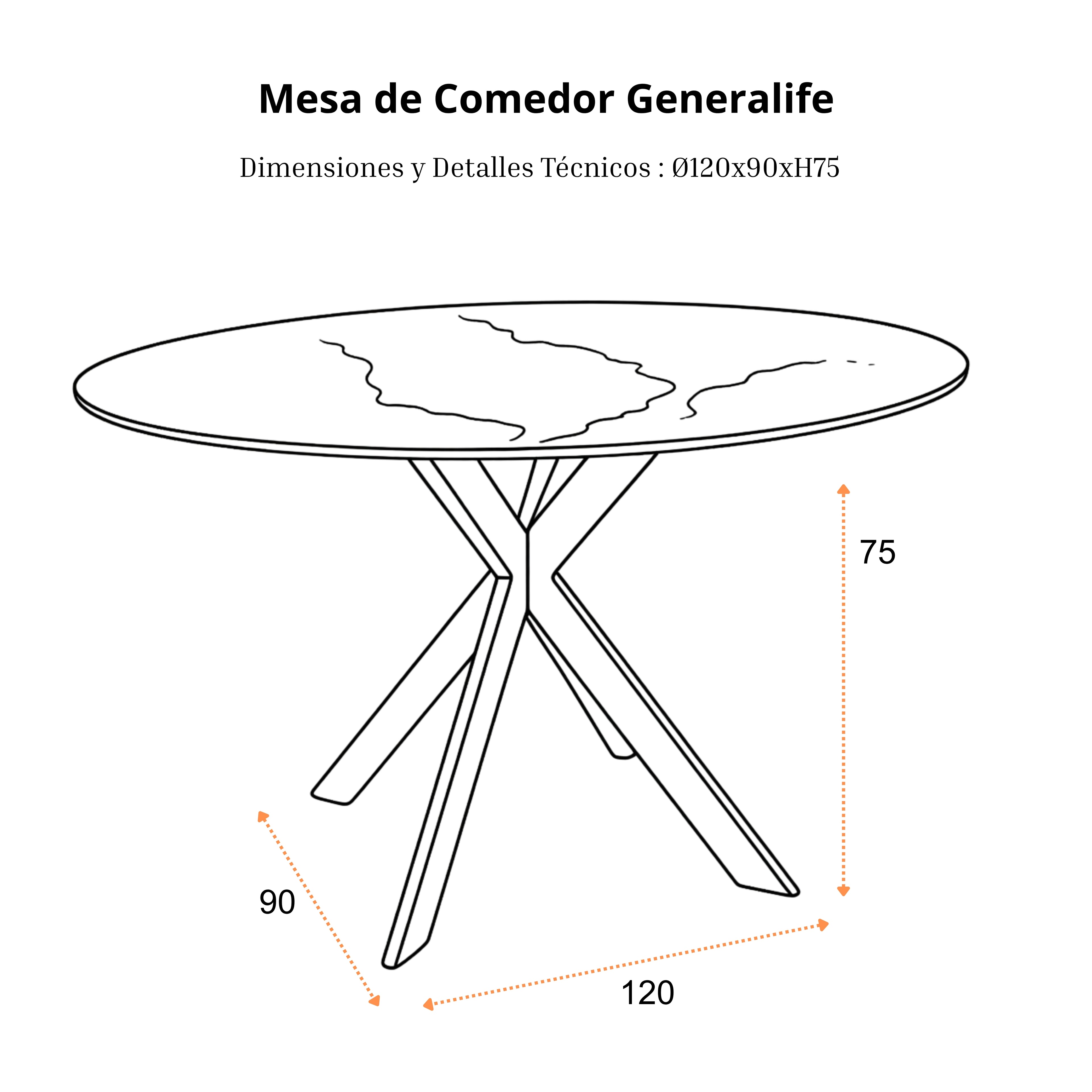 Mesa de Exterior Generalife | Estructura Negra - Beige